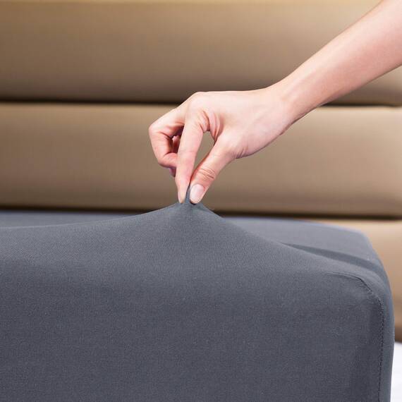 Cosmoplus Spannbettlaken für Doppelbetten (kein Bettlaken oder Kissenbezüge), 4-Wege-Stretch-Mikro-Knit, für Standard-Matratzen und Luftbett-Matratzen von 20.3 cm bis 25.4 cm, grau