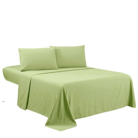 Sfoothome Bettwäsche-Set für Queensize-Betten, Salbeigrün, 4-teilig, extra tiefe Taschen, 1800er-Serie, Bettbezug, knitter- und lichtbeständig, Bettlaken und Kissenbezug (Queen, Salbeigrün)