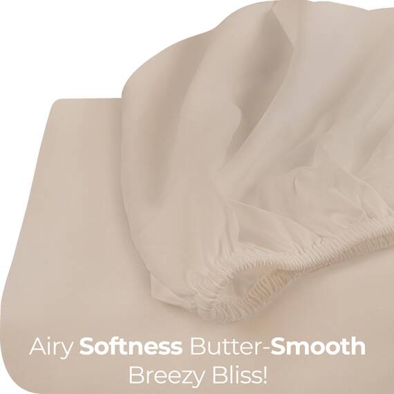 Utopia Bedding, Spannbetttuch für Twin-Size, Bettlaken, Tiefe Taschen, weiche Mikrofaser, schrumpf- und farbecht, pflegeleicht, nur 1 Spannbetttuch (Beige)
