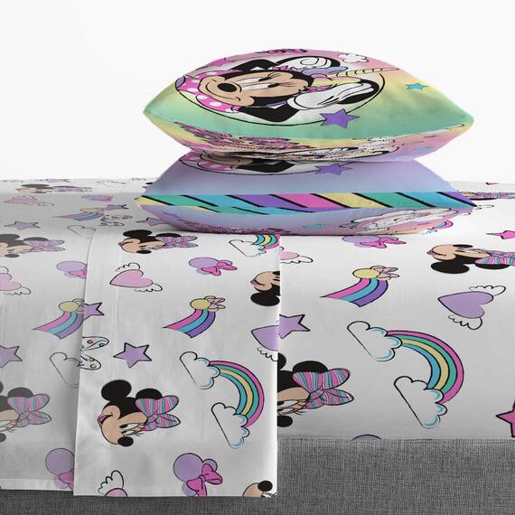 Jay Franco Disney Minnie Mouse Unicorn Dreams 7-teiliges Bettwäsche-Set – inklusive wendbarer Bettdecke und Bettlaken-Set – superweiche, lichtbeständige Mikrofaser – (offizielles Disney-Produkt)