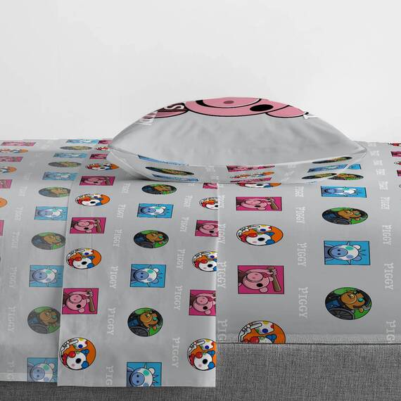 Piggy Join US 5 Piece Twin Size Bed Set - Includes Comforter & Sheet Set - Super Soft Fade Resistant Polyester (Official Piggy Product)
