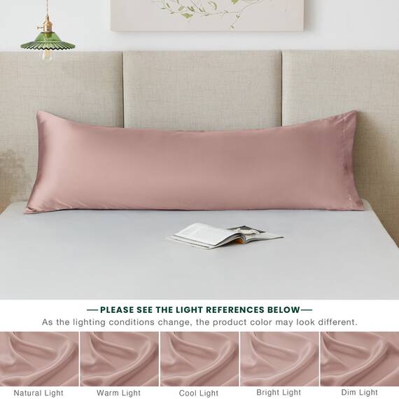 Love's cabin Satin-Körper-Kissenbezug, kühlender Kissenbezug für Haar und Haut, seidig glatt, mit Hotelverschluss, ähnlich wie Seide, Wurzelholz, 50,8 x 137,7 cm