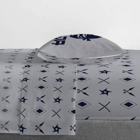 Jay Franco Ninja Patchwork Bettwäsche-Set für Doppelbett, 4-teilig, inkl. Wendedecke und Bettlaken, superweiche, farbechte Mikrofaser, offizielles Ninja-Produkt