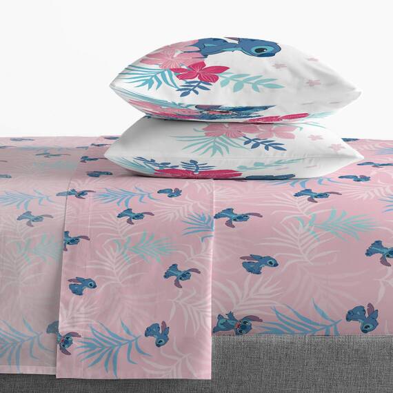 Jay Franco Disney Lilo & Stitch Paradise Dream 7-teiliges Bettwäsche-Set – inklusive wendbarer Bettdecke und Bettlaken-Set – superweiche, lichtbeständige Mikrofaser (offizielles Disney-Produkt)
