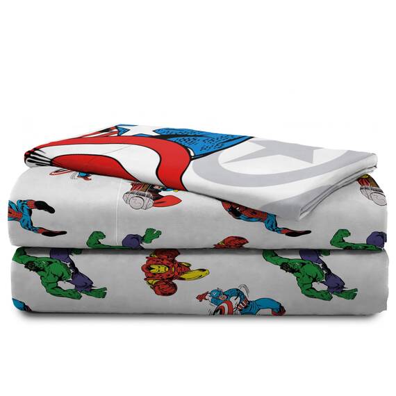 Jay Franco Marvel Avengers Comic Cool 5 Piece Twin Bed Set - Includes Comforter & Sheet Set - Bedding Features Captain America, Spiderman, Iron Man, Hulk, Thor - Super Soft (Official Marvel Product)