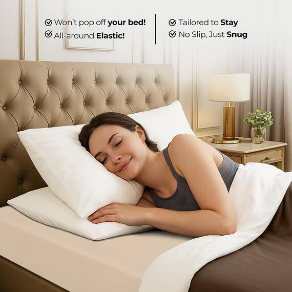 Utopia Bedding, Spannbetttuch für Twin-Size, Bettlaken, Tiefe Taschen, weiche Mikrofaser, schrumpf- und farbecht, pflegeleicht, nur 1 Spannbetttuch (Beige)