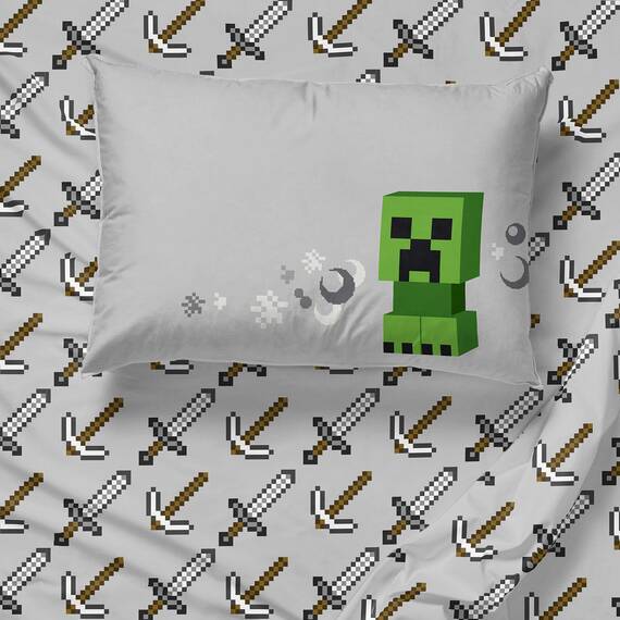 Minecraft Chibi College Bettwäsche-Set für Doppelbett, 4-teilig, inkl. Wendedecke und Bettlaken – Bettwäsche mit Creeper & Ghost superweiche, lichtbeständige Mikrofaser (offizielles Minecraft-Produkt)