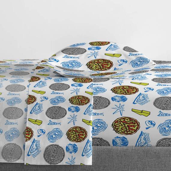 Jay Franco Nickelodeon Teenage Mutant Ninja Turtles Twin-Bettwäsche-Set – 5-teiliges Bettwäsche-Set inklusive Bettlaken und Kissenbezügen – superweiches Mini-Mutants-Mikrofaser-Bettwäsche-Set