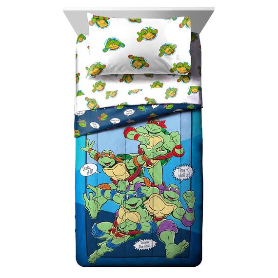 Nickelodeon Teenage Mutant Ninja Turtles Bettwäsche-Set, 5-teilig, wendbar, superweiche, lichtbeständige Mikrofaser, offizielles Nickelodeon Produkt