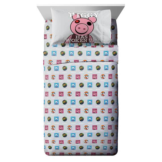 Piggy Join US 5 Piece Twin Size Bed Set - Includes Comforter & Sheet Set - Super Soft Fade Resistant Polyester (Official Piggy Product)