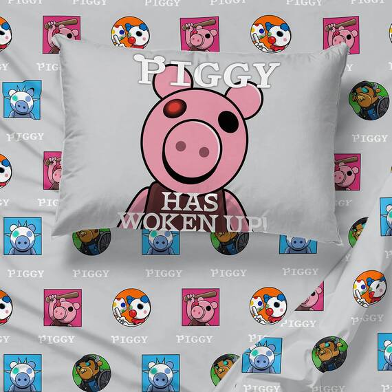 Piggy Join US 5 Piece Twin Size Bed Set - Includes Comforter & Sheet Set - Super Soft Fade Resistant Polyester (Official Piggy Product)