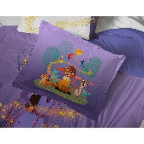 Disney Wish Bettwäsche-Set – 7-teiliges Bettwäsche-Set mit Bettlaken und Kissenbezügen – superweiche Kinderbettwäsche mit Asha, Valentino und Stern