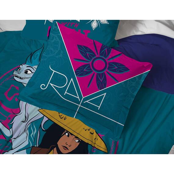 Disney Raya & The Last Dragon Eternals 5-teiliges Queen-Size-Bettwäsche-Set – inklusive Wendedecke und Bettlaken, superweiche, lichtbeständige Mikrofaser (offizielles Disney-Produkt)