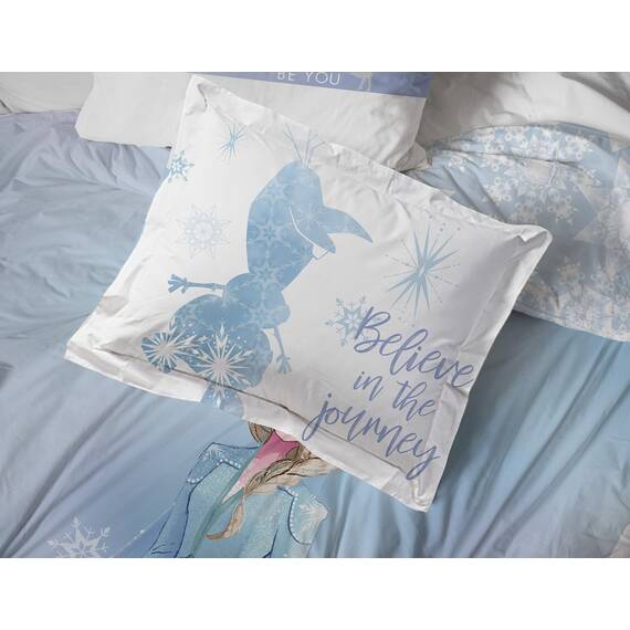 Jay Franco Disney Frozen 2 Elsa Color Block 7 Piece Queen Bed Set - Includes Reversible Comforter & Sheet Set Bedding - Super Soft Fade Resistant Microfiber (Official Disney Product)