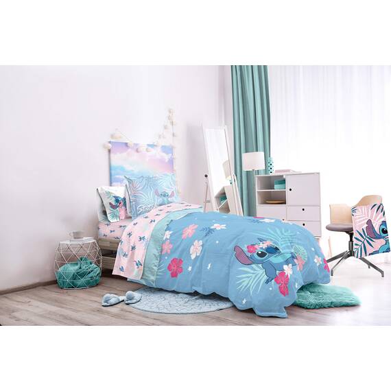 Jay Franco Disney Lilo & Stitch Paradise Dream 7-teiliges Bettwäsche-Set – inklusive wendbarer Bettdecke und Bettlaken-Set – superweiche, lichtbeständige Mikrofaser (offizielles Disney-Produkt)