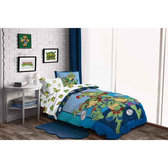 Nickelodeon Teenage Mutant Ninja Turtles Bettwäsche-Set, 5-teilig, wendbar, superweiche, lichtbeständige Mikrofaser, offizielles Nickelodeon Produkt
