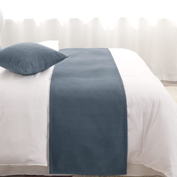 AMBERIS Bett Läufer Single Layer Chenille Blau, Modern Style Bett Schals für Home Hotel Dekorationen (Kissenbezüge separat erhältlich)
