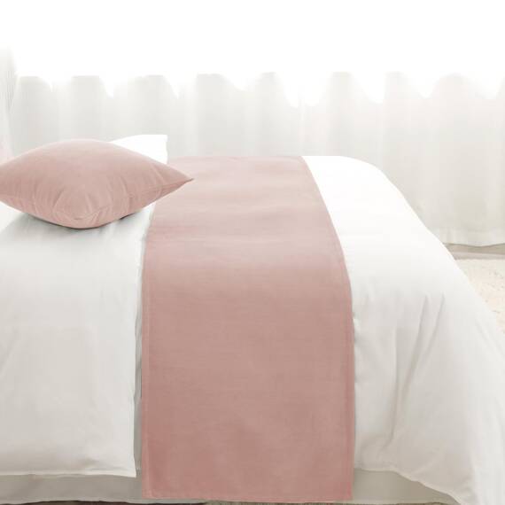AMBERIS Bett Läufer Single Layer Chenille Koralle Rosa, Modern Style Bett Schals für Home Hotel Dekorationen (Kissenbezüge separat erhältlich)