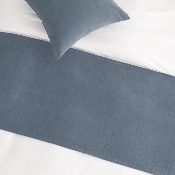 AMBERIS Bett Läufer Single Layer Chenille Blau, Modern Style Bett Schals für Home Hotel Dekorationen (Kissenbezüge separat erhältlich)
