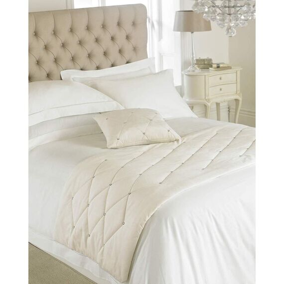 Riva Paoletti New Diamante Bed Runner - ZinnGrau - Diamante Kristall Pailletten - Gesteppte Geometric Design - 100% Polyester - Polyester Füllung - 70 X 220 Cm (28" X 87" Zoll) - Entwickelt In Großbri