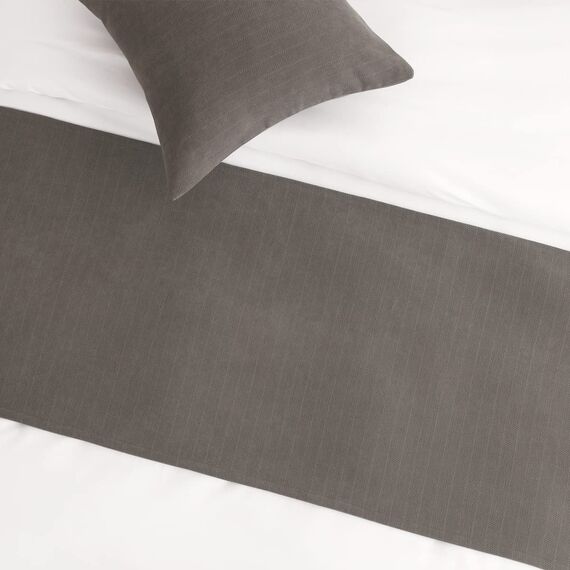 AMBERIS Bett Läufer Single Layer Chenille Grau, Modern Style Bett Schals für Home Hotel Dekorationen (Kissenbezüge separat erhältlich)