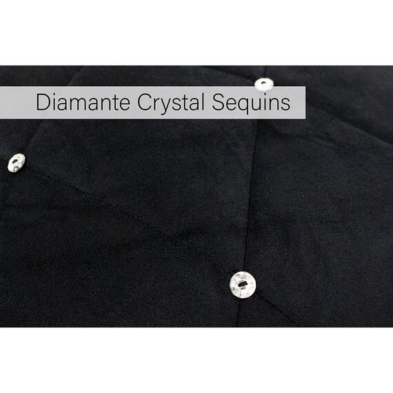 Riva Paoletti New Diamante Bed Runner - ZinnGrau - Diamante Kristall Pailletten - Gesteppte Geometric Design - 100% Polyester - Polyester Füllung - 70 X 220 Cm (28" X 87" Zoll) - Entwickelt In Großbri