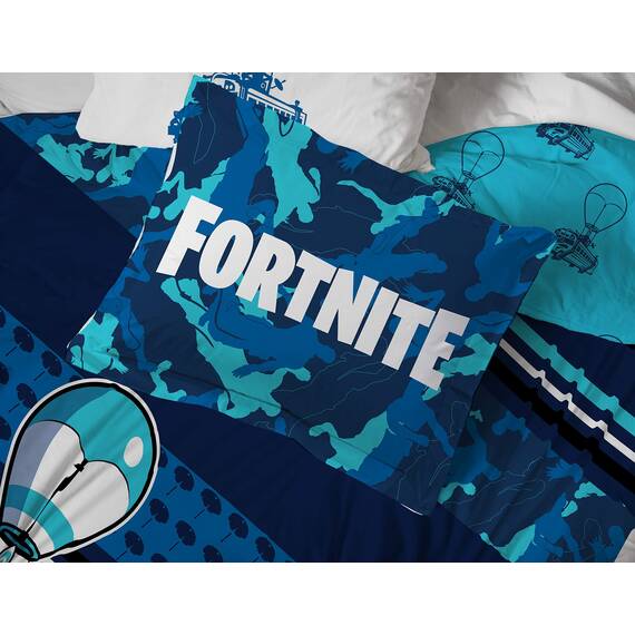 Fortnite Battle Bus 7-teiliges Queensize-Bettwäsche-Set – inklusive Wendedecke und Bettlaken-Set – superweiche, lichtbeständige Mikrofaser (offizielles Fortnite-Produkt)