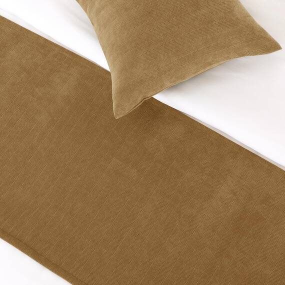 AMBERIS Bett Läufer Single Layer Chenille Braun, Modern Style Bett Schals für Home Hotel Dekorationen (Kissenbezüge separat erhältlich)