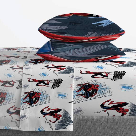 Jay Franco Marvel Spiderman Crawl 5-teiliges Bettwäsche-Set – inklusive wendbarer Bettdecke und Bettlaken-Set – superweiche, lichtbeständige Mikrofaser – (offizielles Marvel-Produkt)