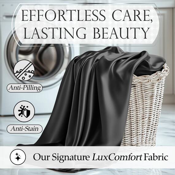 DECOLURE Satin-Bettwäsche-Set, 4-teilig, luxuriös, seidig, King-Size, weicher als Seide, knitterfrei, mit 38,1 cm tiefem Spannbetttuch, perfekt für Haar und Haut, Geschenke für Frauen (Steingrau)