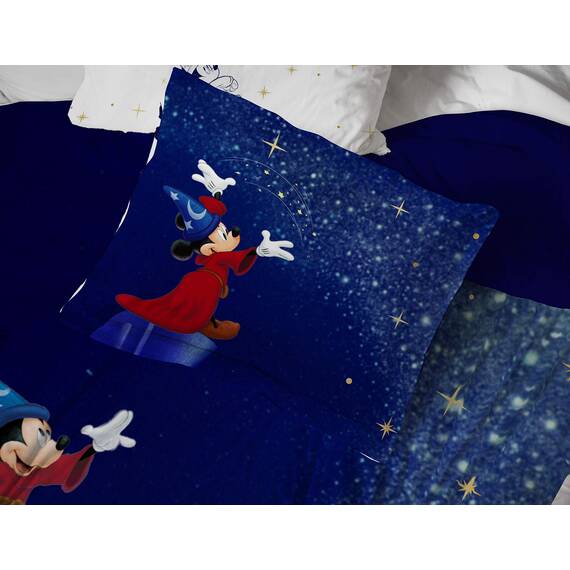 Disney Fantasia 7-teiliges Bettwäsche-Set mit Bettdecke und Bettlaken-Set, Bettwäsche mit Mickey Mouse, superweiche, lichtbeständige Mikrofaser (offizielles Disney-Produkt)