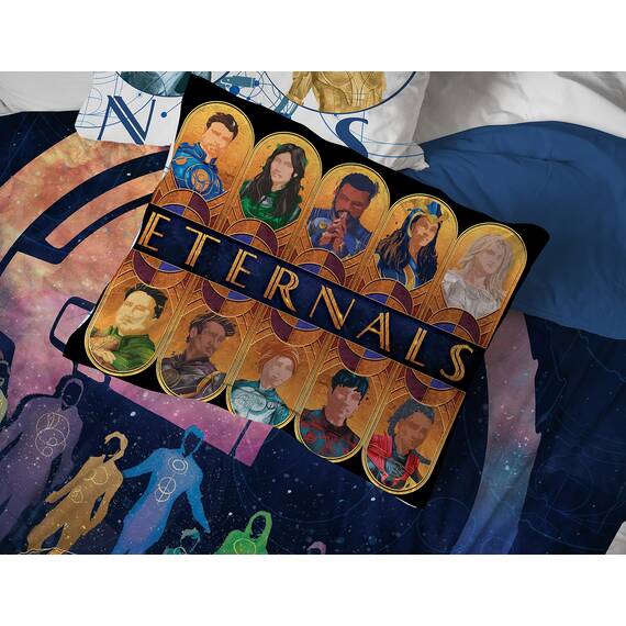 Jay Franco Marvel Eternals Space Force 5 Piece Twin Size Bed Set - Includes Comforter & Sheet Set Bedding - Super Soft Fade Resistant Microfiber (Official Marvel Product)