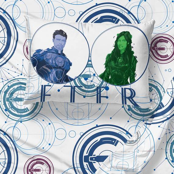 Jay Franco Marvel Eternals Space Force 5 Piece Twin Size Bed Set - Includes Comforter & Sheet Set Bedding - Super Soft Fade Resistant Microfiber (Official Marvel Product)