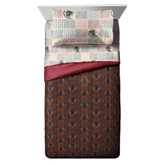 Marvel Black Panther Tribal Bettwäsche-Set, 5-teilig, inkl. Bettdecke und Bettlaken-Set, superweiches, lichtbeständiges Polyester