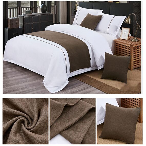 TTiiLoe Luxuriöser Bettläufer, Bett-Schal für Bettwäsche, Dekoration, moderne Decken, Tagesdecke, Hotel-Bettbezug, Schutz für Schlafzimmer, Braun, 50 x 180 cm für 1,2 m Bett