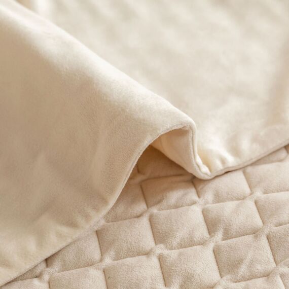 Guest Ruyunlai Bettläufer & Schals Beige,Weich Mode Satin Bettlaufer für Gästehaus Hotel Schlafzimmer Dekoration 210X45cm für 1.5m Bett
