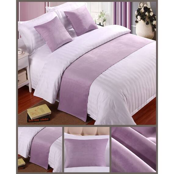 TTiiLoe Bettläufer, Queensize-Bett, weicher Samt, Dekoration, Bettbezug, lila, luxuriöse Tagesdecke, Bettläufer, für Fuß des Bettes, Schal, Bett, Endhandtuch für Hotel, Schlafzimmer, 260 x 50 cm