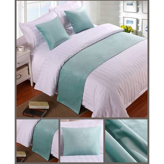 Bettläufer, Einzelbett, weicher Samt, Dekoration, Bettbezug, grün, luxuriöse Tagesdecke, Bettläufer, für Fuß des Bettes, Bett, Bett, Handtuch für Hotel, Schlafzimmer, Hochzeitszimmer, 180 x 50 cm