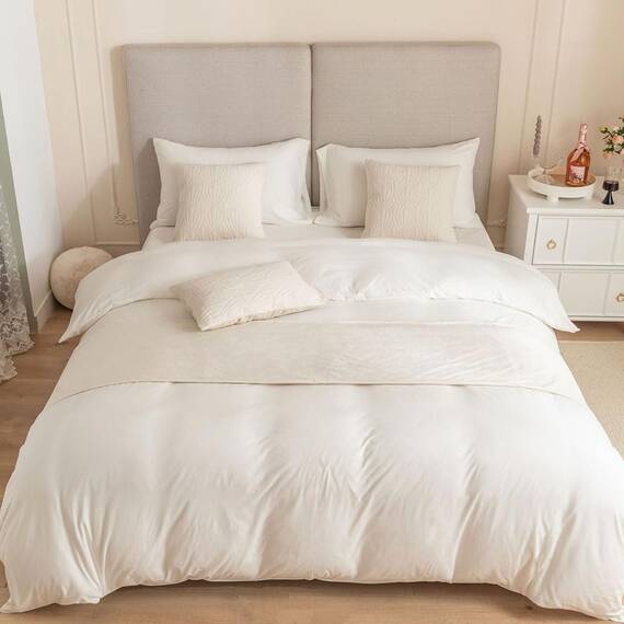 Morbuy Bettläufer und Kissen Bezug, Muschelmuster Jacquard Bettschal für den Fuß des Bettes Luxus Weicher Bettlaufer Schlafzimmer für Gästehaus Hotel Schlafzimme (30x50cm (Kissenbezug),Beige)
