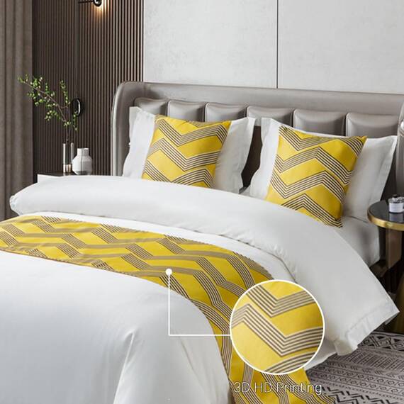 Morbuy Bettläufer mit Kissenbezug, Bettschal für den Fuß des Bettes Luxus Weicher Bettlaufer Schlafzimmer für Gästehaus Hotel Schlafzimme Dekorativer