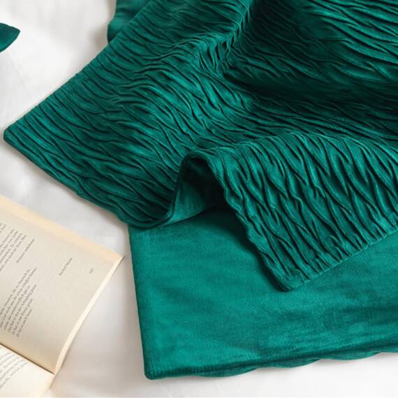 Morbuy Bettläufer und Kissen Bezug, Reversibel Bettschal für den Fuß des Bettes Luxus Weicher Bettlaufer Schlafzimmer für Hotel Gästehaus Schlafzimme (45x45cm (Jacquard-Kissenbezug),dunkelgrün)