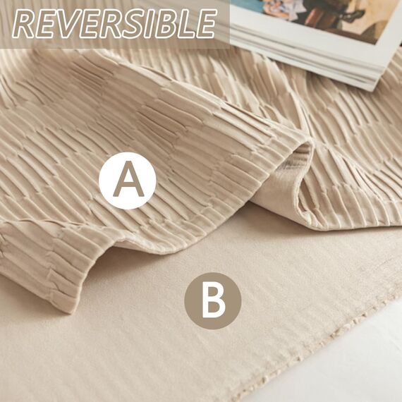 Morbuy 45x210cm Bettläufer mit 2 Kissen 45x45cm, Weicher Bettlaufer für Gästehaus Hotel Schlafzimmer Bettwäsche Tagesdecke Dekoration für 1.5m Bett -Beige