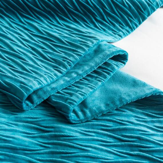Morbuy Bettläufer und Kissen Bezug, Reversibel Bettschal für den Fuß des Bettes Luxus Weicher Bettlaufer Schlafzimmer für Hotel Gästehaus Schlafzimme (45x45cm (Jacquard-Kissenbezug),Himmelblau)