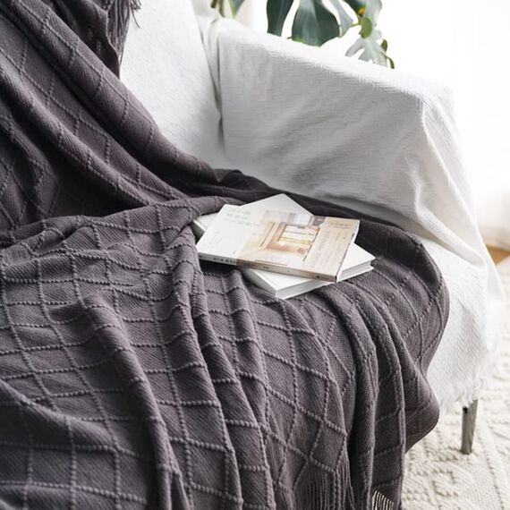 Bed Runner Bettläufer Schal Mit Passenden Kissen Moderner Bettüberwurf Mit Quasten King-Size-Betttuch Weich Gestrickt Für Zuhause Tagesdecke Schutz Bettwäsche Dekoration Für Einzel Doppel Kingsize