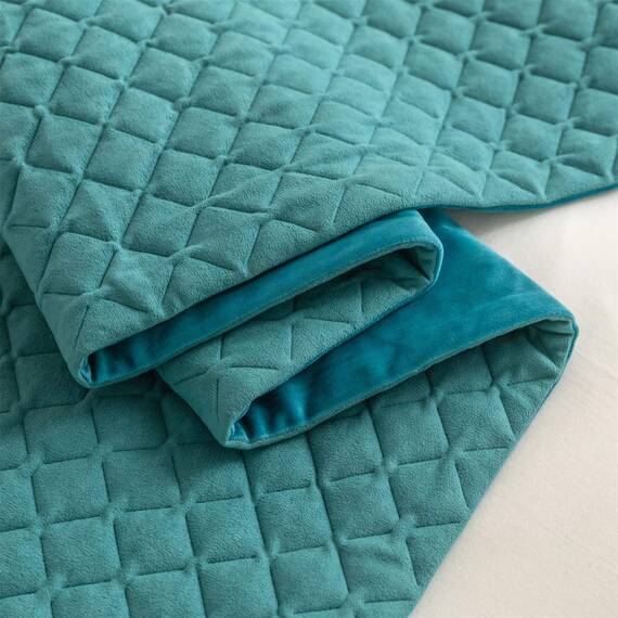 Morbuy Bettläufer mit Kissen, Bettschal für den Fuß des Bettes Luxus Weicher Bettlaufer Schlafzimmer für Gästehaus Hotel Schlafzimme Dekorativer (See blau,45x210+45x45cm)