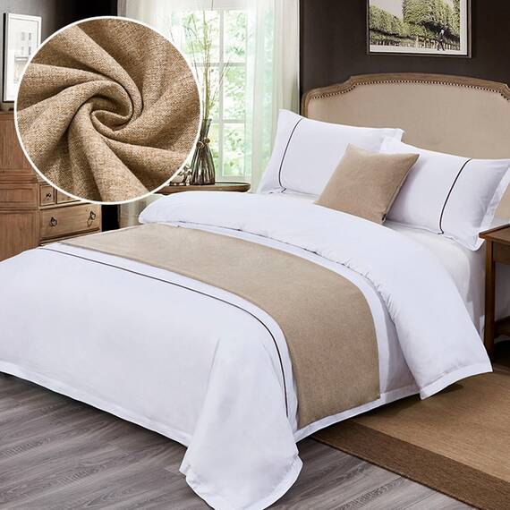 TTiiLoe Luxuriöser Bettläufer, Bettschal für Bettwäsche, Dekoration, moderne Decken, Tagesdecke, Hotel-Bettbezug, Schutz für Schlafzimmer, Khaki, 50 x 240 cm für 1,8 m Bett