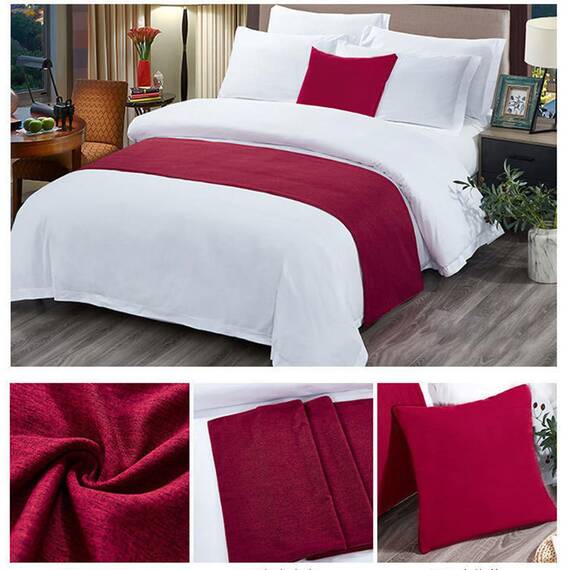TTiiLoe Luxuriöser Bettläufer, Bettschal für Bettwäsche, Dekoration, moderne Decken, Tagesdecke, Hotel-Bettbezug, Schutz für Schlafzimmer, rot, 50 x 240 cm für 1,8 m Bett
