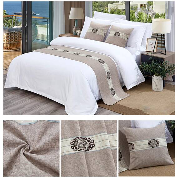 TTiiLoe Luxuriöser Bettläufer, Bettschal für Bettwäsche, Dekoration, moderne Decken, Tagesdecke, Hotel-Bettbezug, Schutz für Schlafzimmer, Khaki, 50 x 160 cm für 1 m Bett