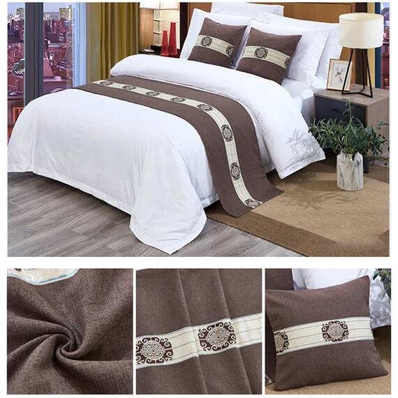 TTiiLoe Luxuriöser Bettläufer, Bettschal für Bettwäsche, Dekoration, moderne Decken, Tagesdecke, Hotel-Bettbezug, Schutz für Schlafzimmer, Kaffee, 50 x 160 cm für 1 m Bett