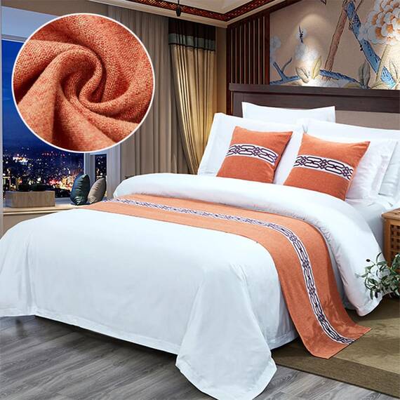 TTiiLoe Luxuriöser Bettläufer, Bettschal für Bettwäsche, Dekoration, moderne Decken, Tagesdecke, Hotel-Bettbezug, Schutz für Schlafzimmer, Orange, 50 x 260 cm für 2 m Bett